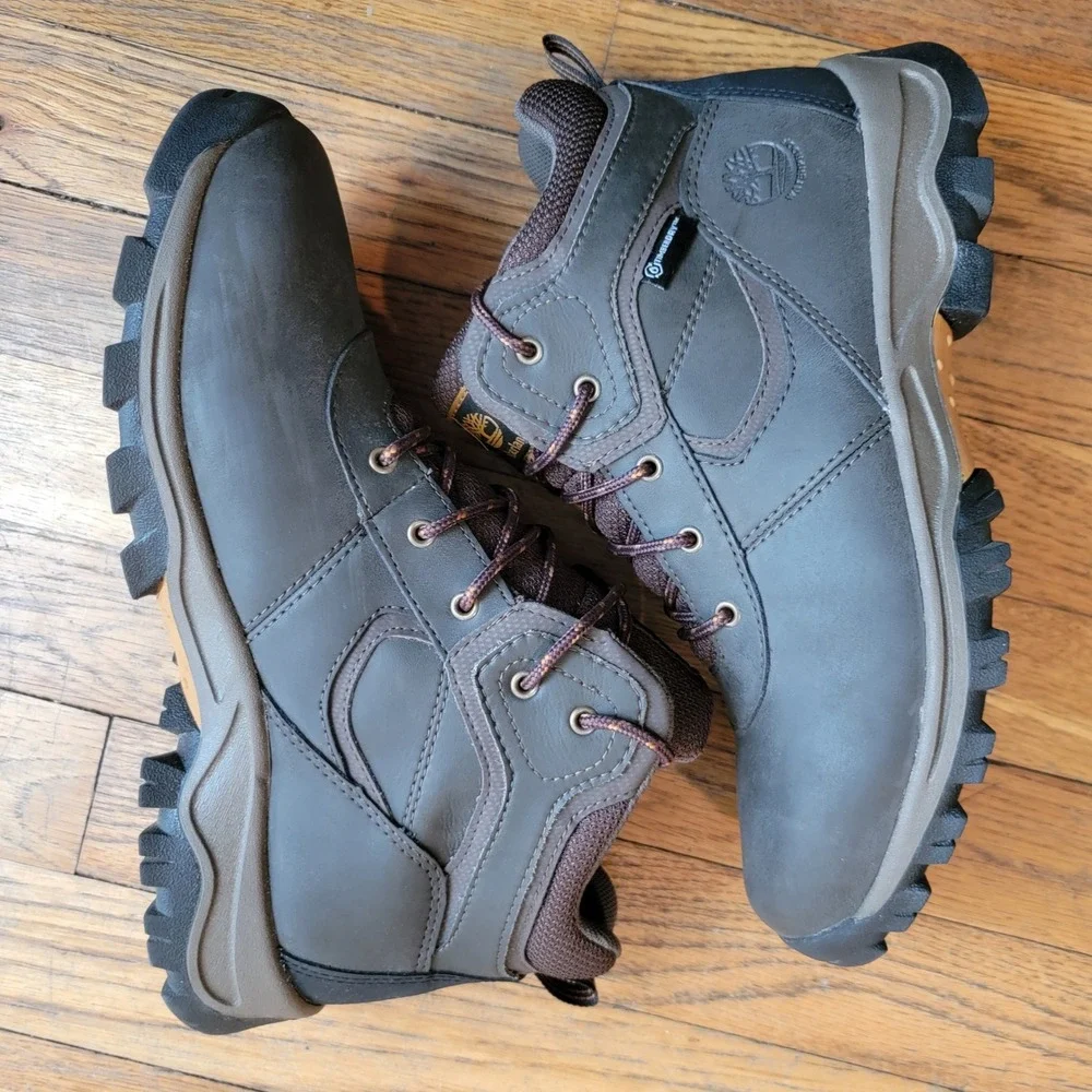 Timberland Men's Size 7 Mt.‎ Maddsen Mid Waterproof Dark Brown Hiking Boot